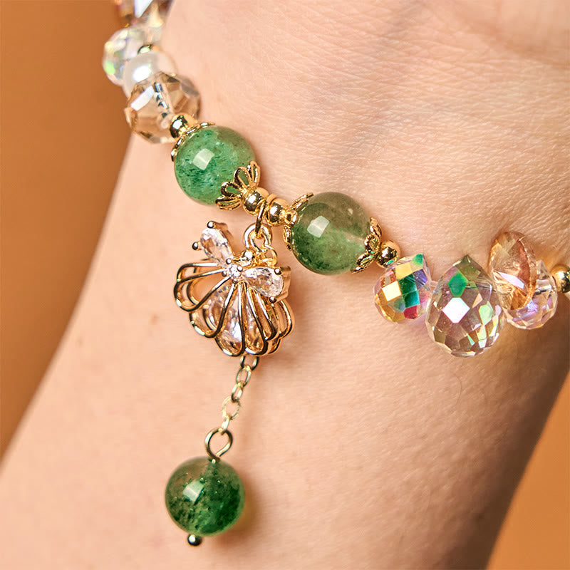 Bracelet de perles de quartz fraise de 8 mm pour la guérison et l'amour