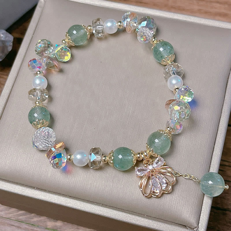 Bracelet de perles de quartz fraise de 8 mm pour la guérison et l'amour