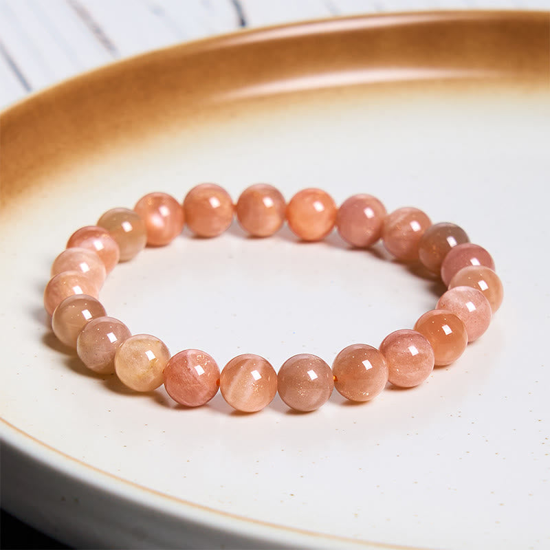 Bracelet en pierre de soleil de 8 mm pour une énergie positive et une vitalité