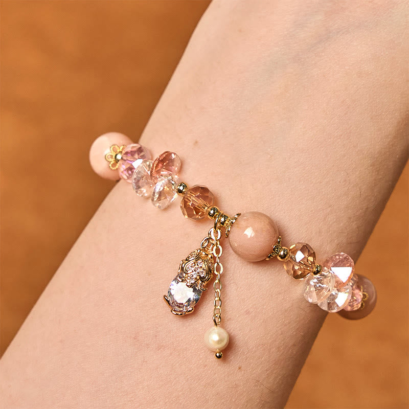 Bracelet Pixiu en pierre de soleil de 8 mm pour une énergie positive et la chance