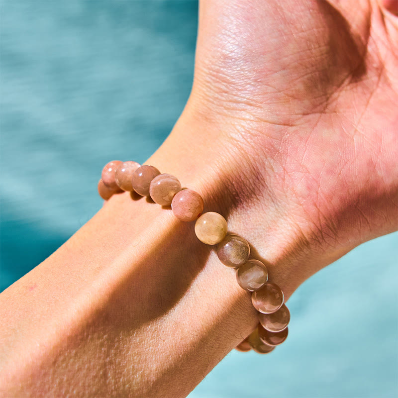 Bracelet de guérison spirituelle positive en pierre de soleil de 8 mm