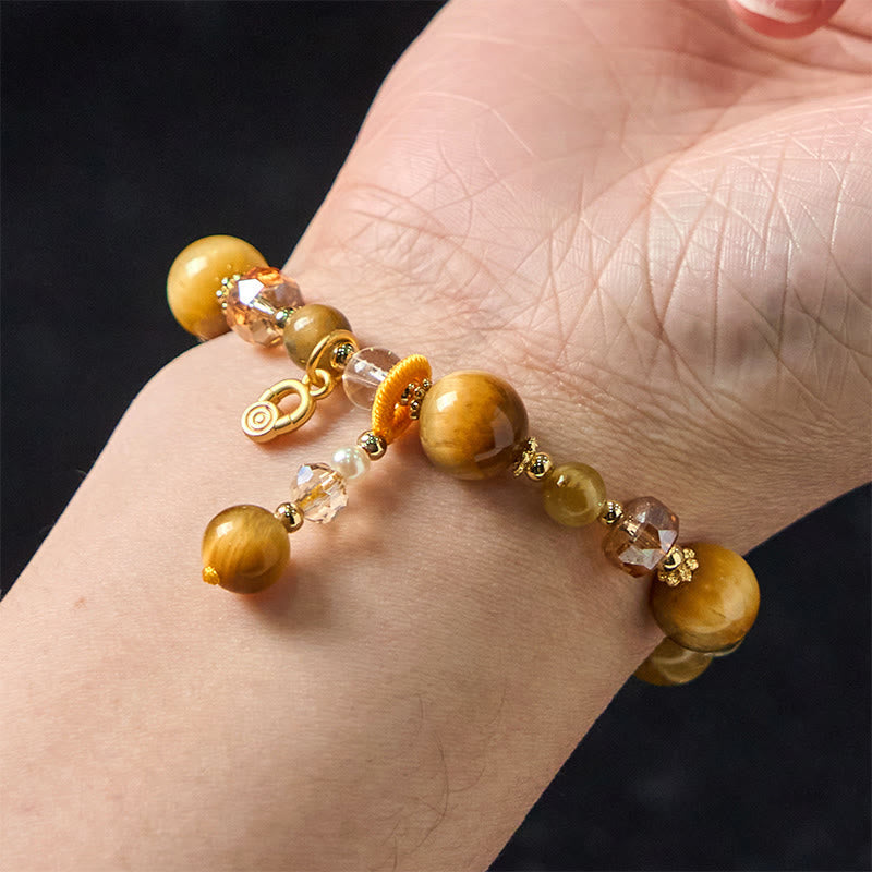 Bracelet œil de tigre 8 mm pour la force et le courage
