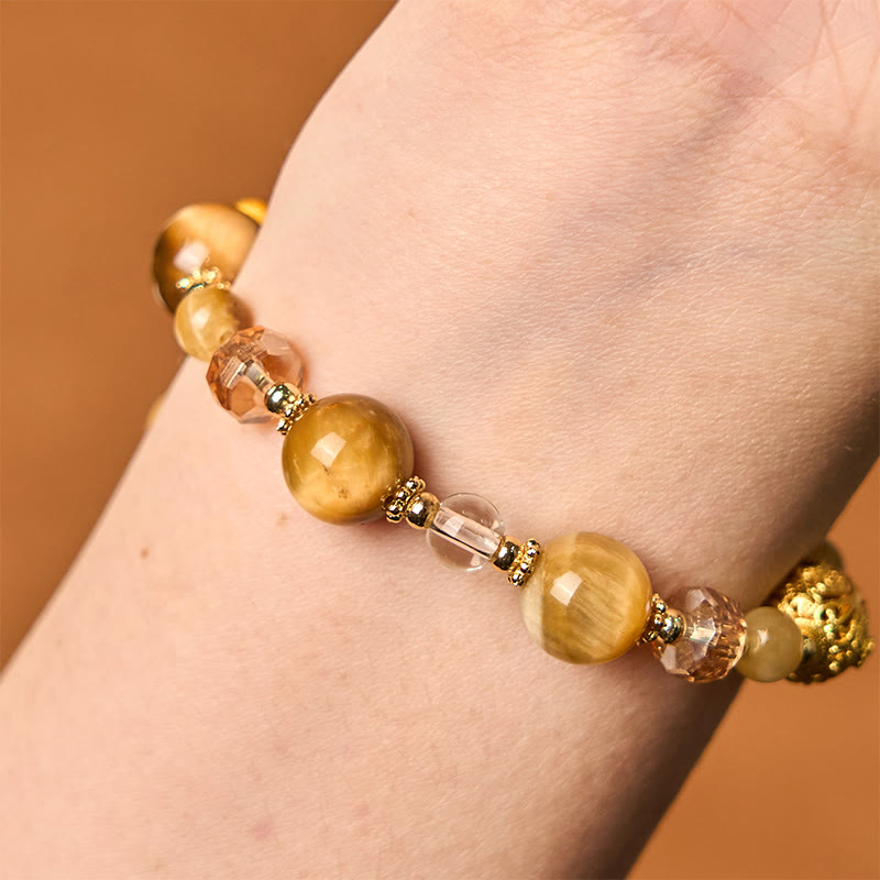 Bracelet œil de tigre 8 mm pour la force et le courage