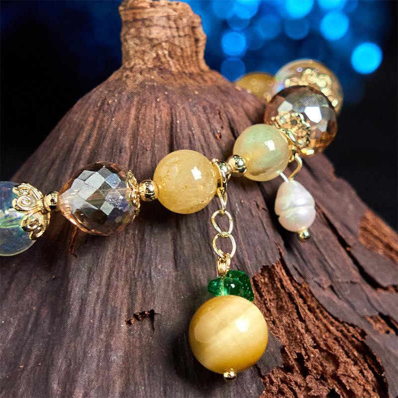 Bracelet Courage en œil de tigre 8 mm pour femme