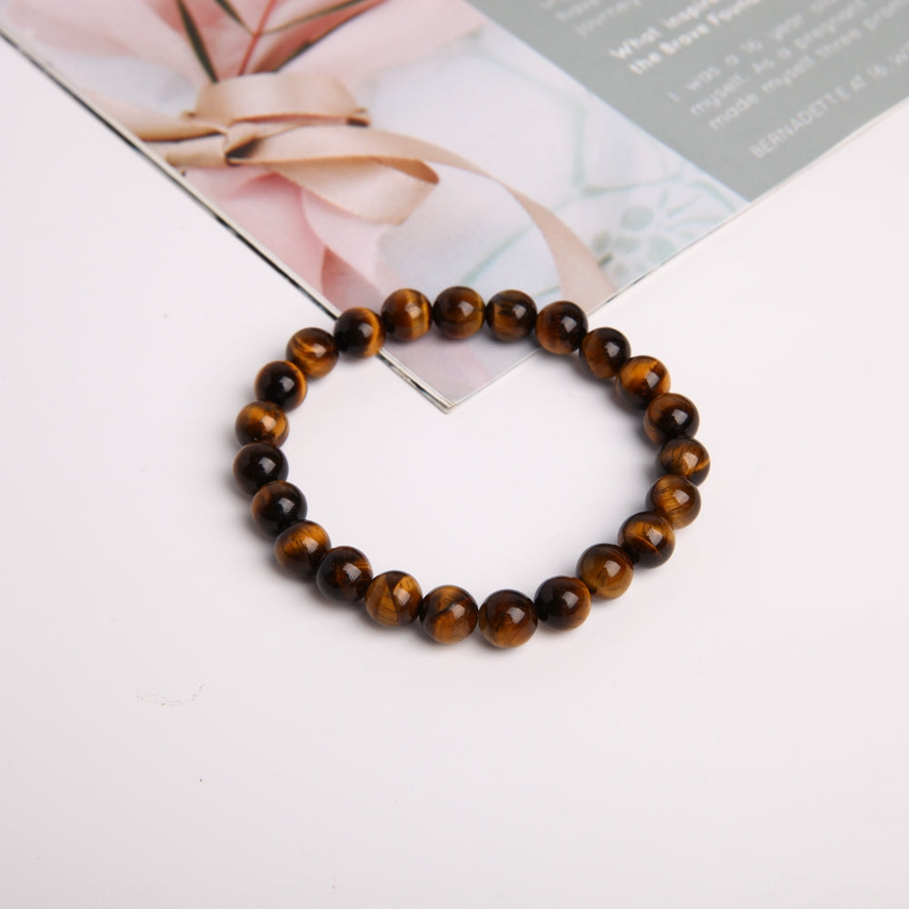 8mm Tiger Eye Crystal Protection Bracelet