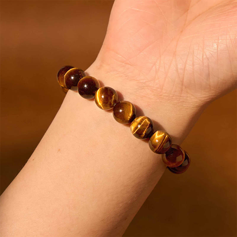 Bracelet Force et Courage en Oeil de Tigre 8 mm