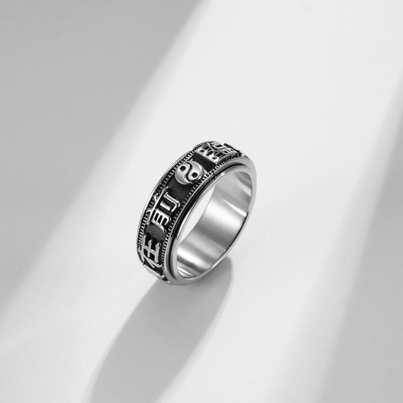Bague spirituelle apaisante en acier titane de 8 mm pour le sommeil et l'équilibre