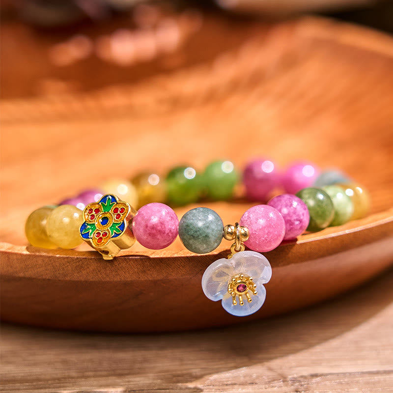 Bracelet Fleur de Sagesse Tourmaline 8 mm pour une énergie positive
