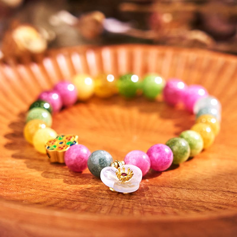 Bracelet Fleur de Sagesse Tourmaline 8 mm pour une énergie positive