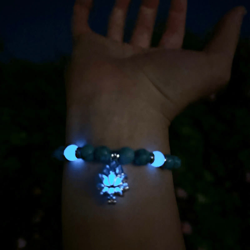 Bracelet de protection en pierre lumineuse turquoise de 8 mm pour la méditation