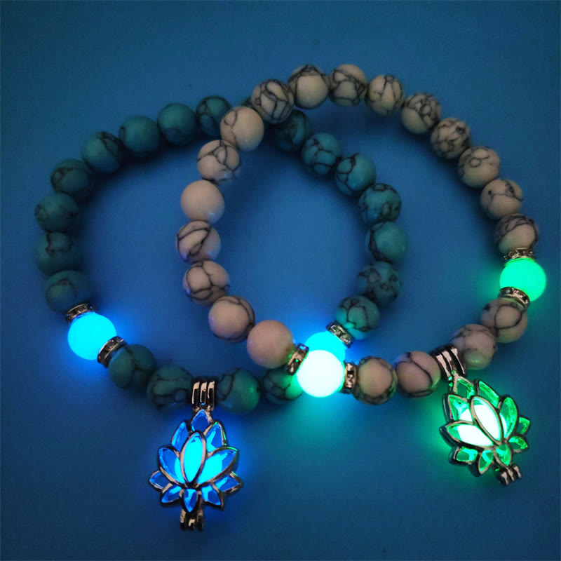 Bracelet de protection en pierre lumineuse turquoise de 8 mm pour la méditation