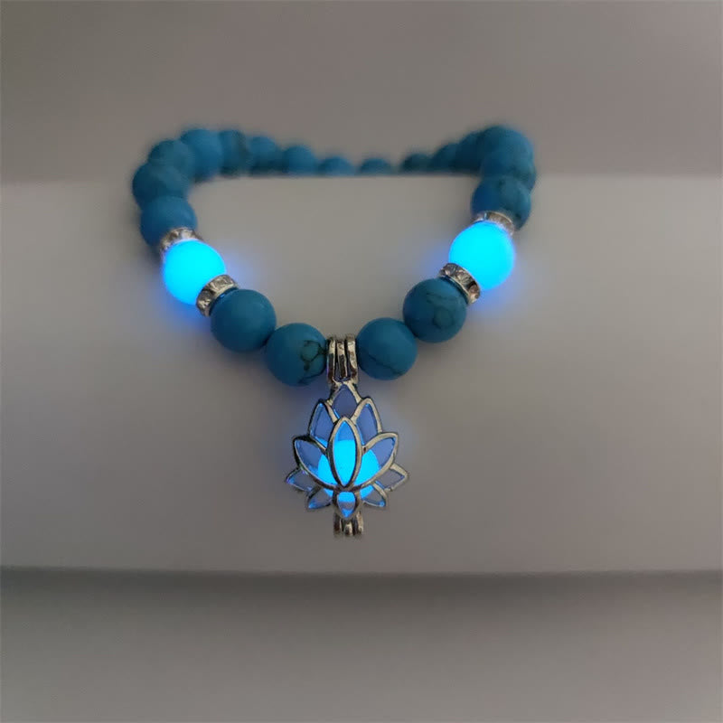 Bracelet de protection en pierre lumineuse turquoise de 8 mm pour la méditation