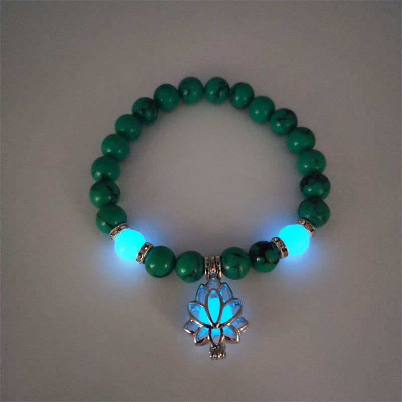 Bracelet de protection en pierre lumineuse turquoise de 8 mm pour la méditation