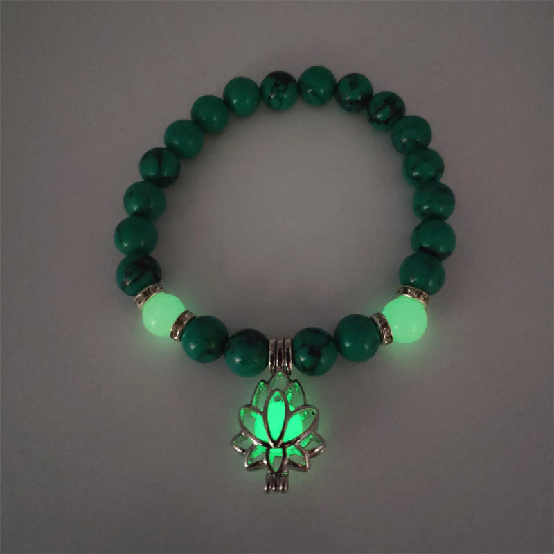 Bracelet de protection en pierre lumineuse turquoise de 8 mm pour la méditation