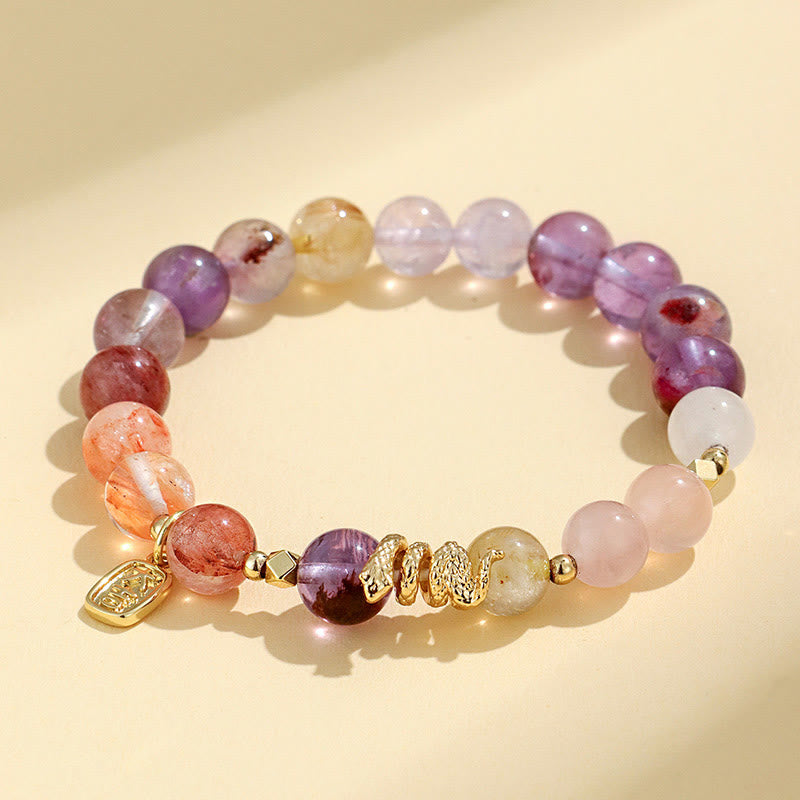 Bracelet porte-bonheur en améthyste de 8 mm pour l'équilibre