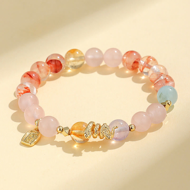 Bracelet porte-bonheur en améthyste de 8 mm pour l'équilibre