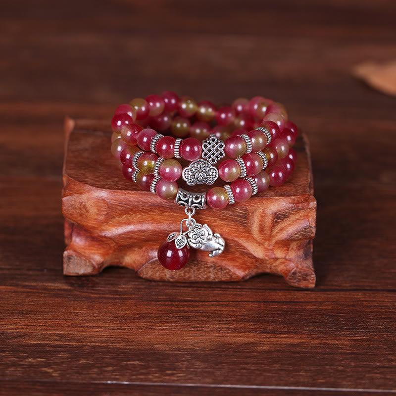 Bracelet de protection spirituelle en tourmaline pastèque de 8 mm