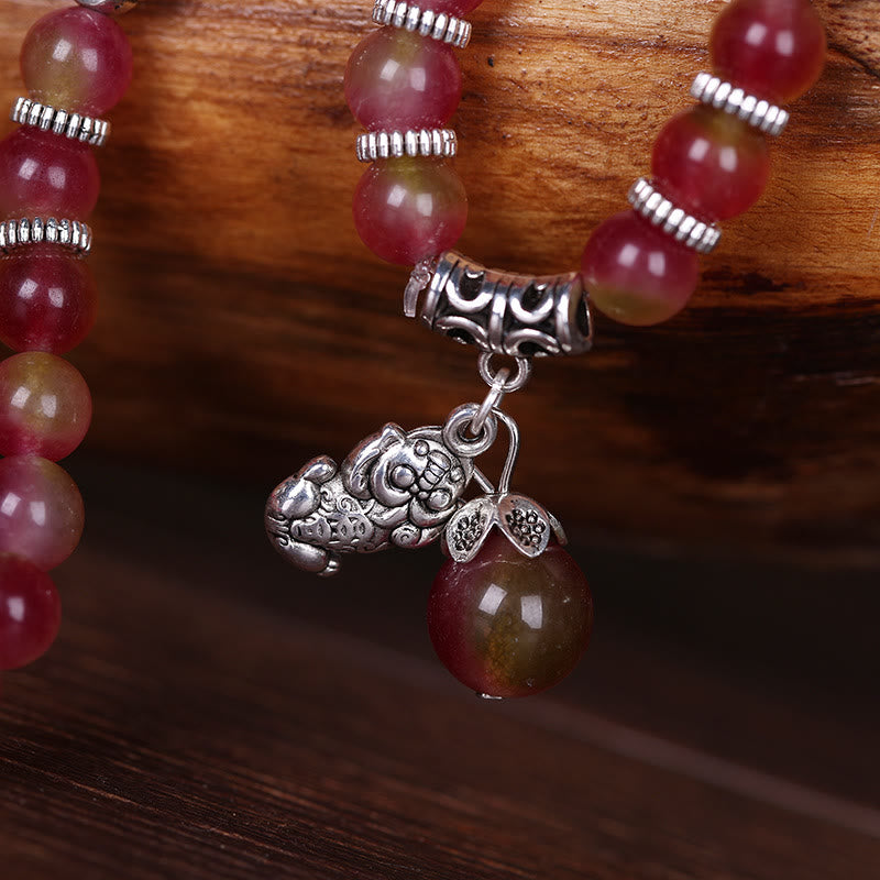 Bracelet de protection spirituelle en tourmaline pastèque de 8 mm