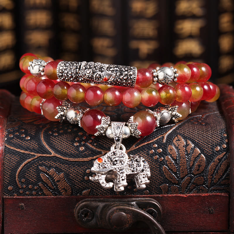 Bracelet de protection spirituelle en tourmaline pastèque de 8 mm