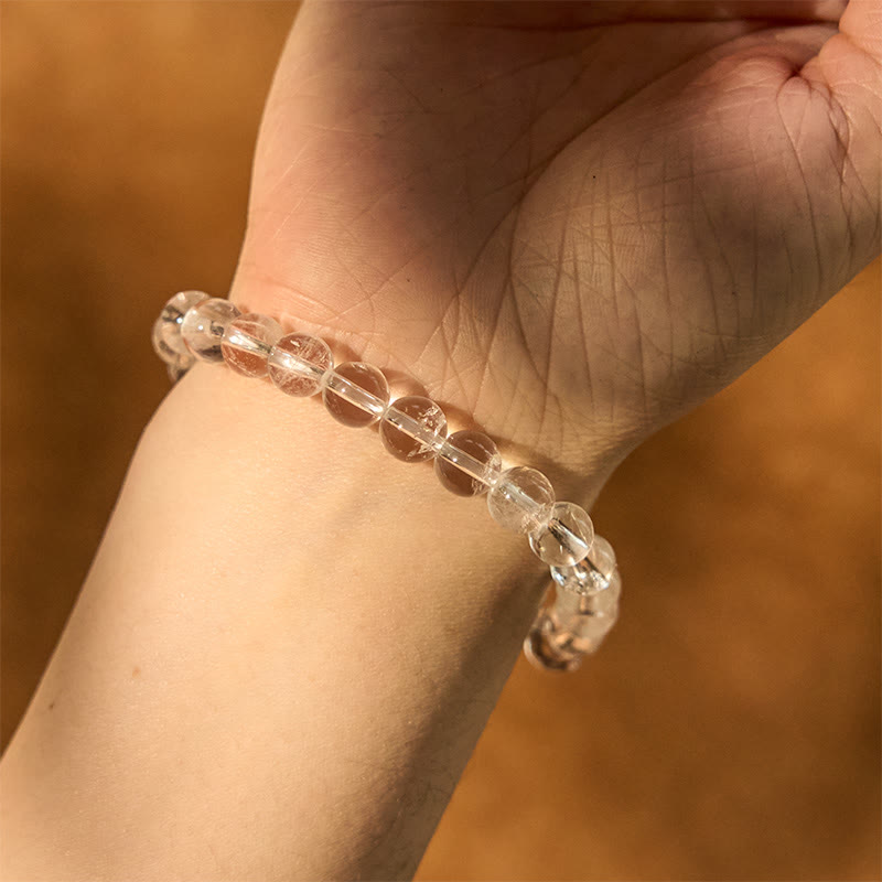 Bracelet de méditation en cristal blanc de 8 mm