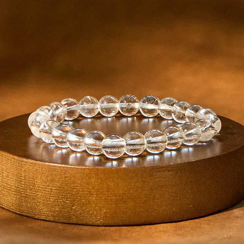 Bracelet de méditation en cristal blanc de 8 mm