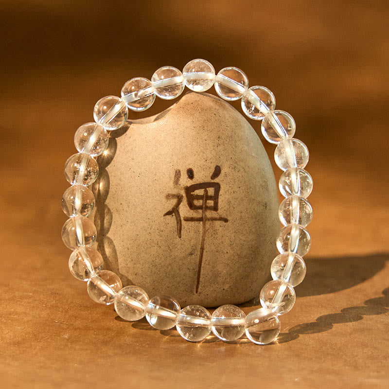 Bracelet de méditation en cristal blanc de 8 mm
