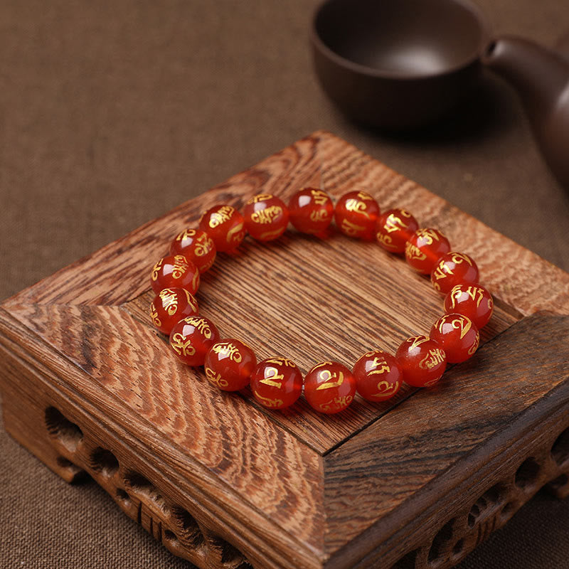 Bracelet de protection Om Mani Padme Hum en cristal blanc de 8 mm