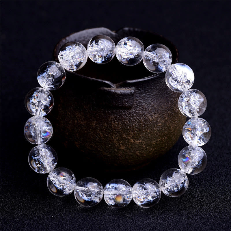 Bracelet de guérison et de protection en cristal blanc de 8 mm