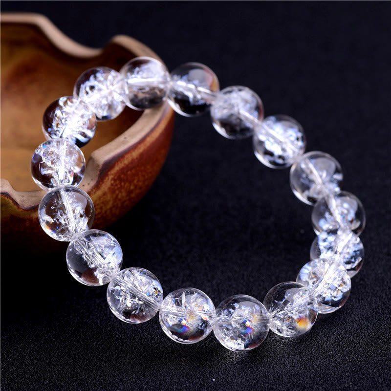 Bracelet de guérison et de protection en cristal blanc de 8 mm