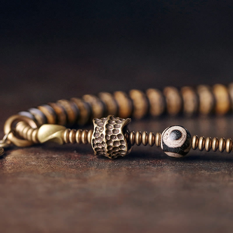 Bracelet double tour en os de yak et bois d'ébène de 8 mm