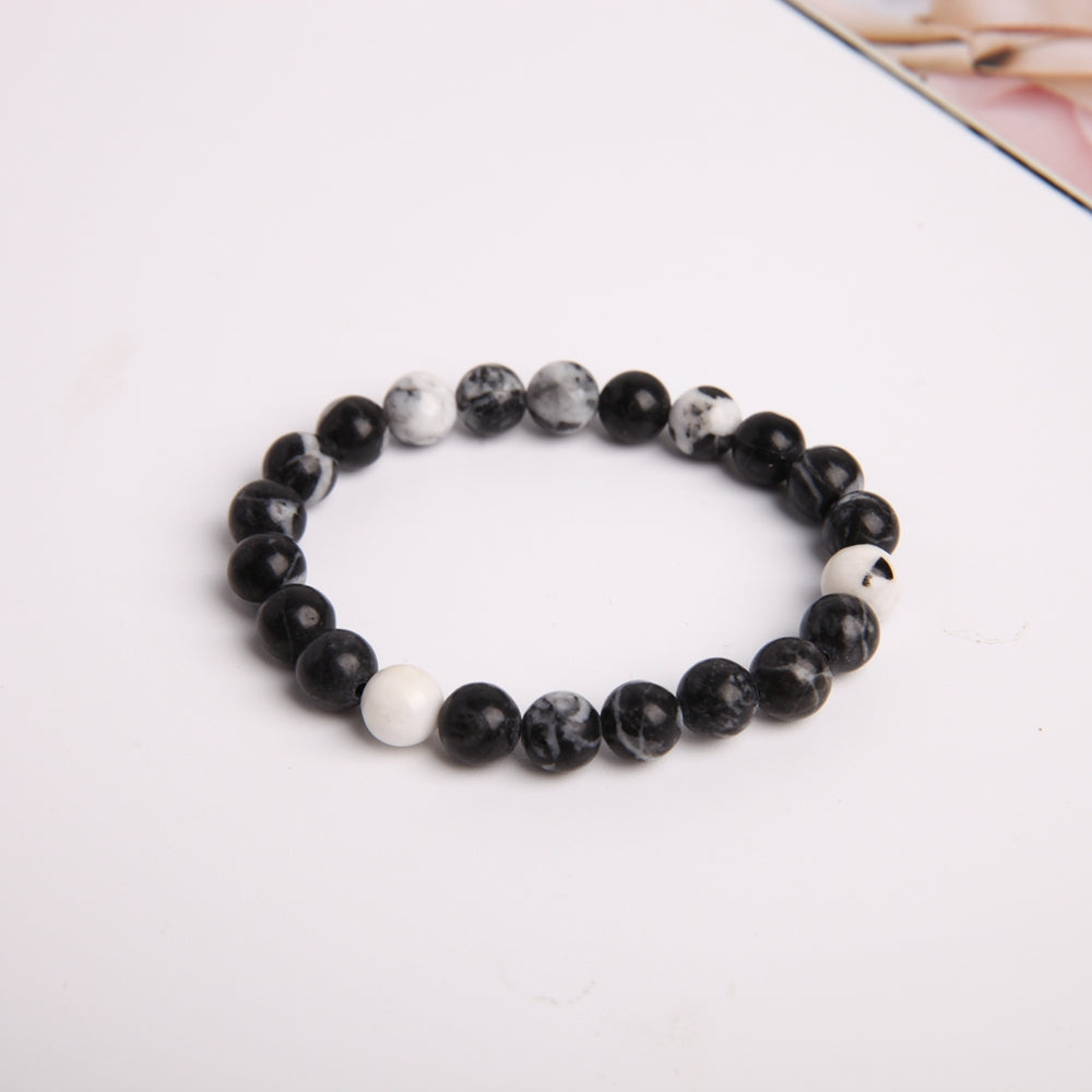 8mm Zebra Jasper Crystal Agate Bracelet for Healing