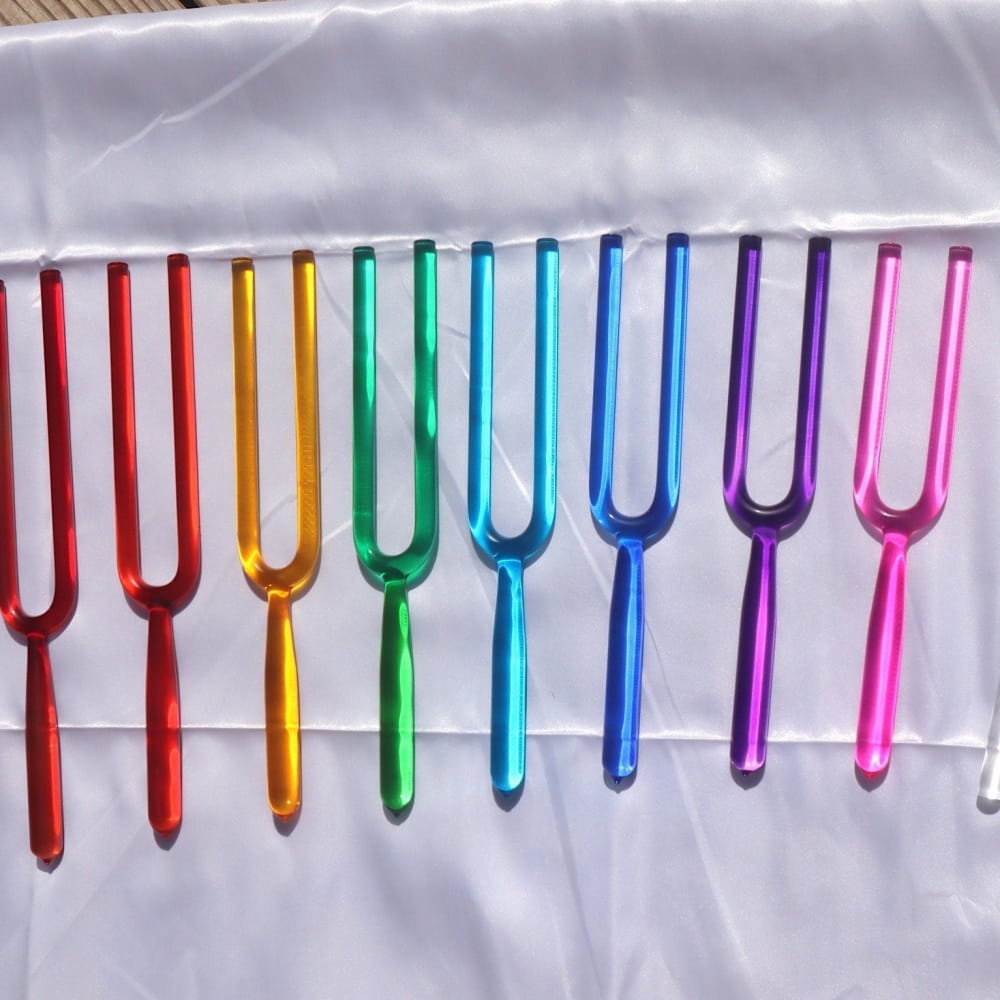 8pc Crystal Tuning Fork Set - CDEFGABC Notes Sound Healing - On sale