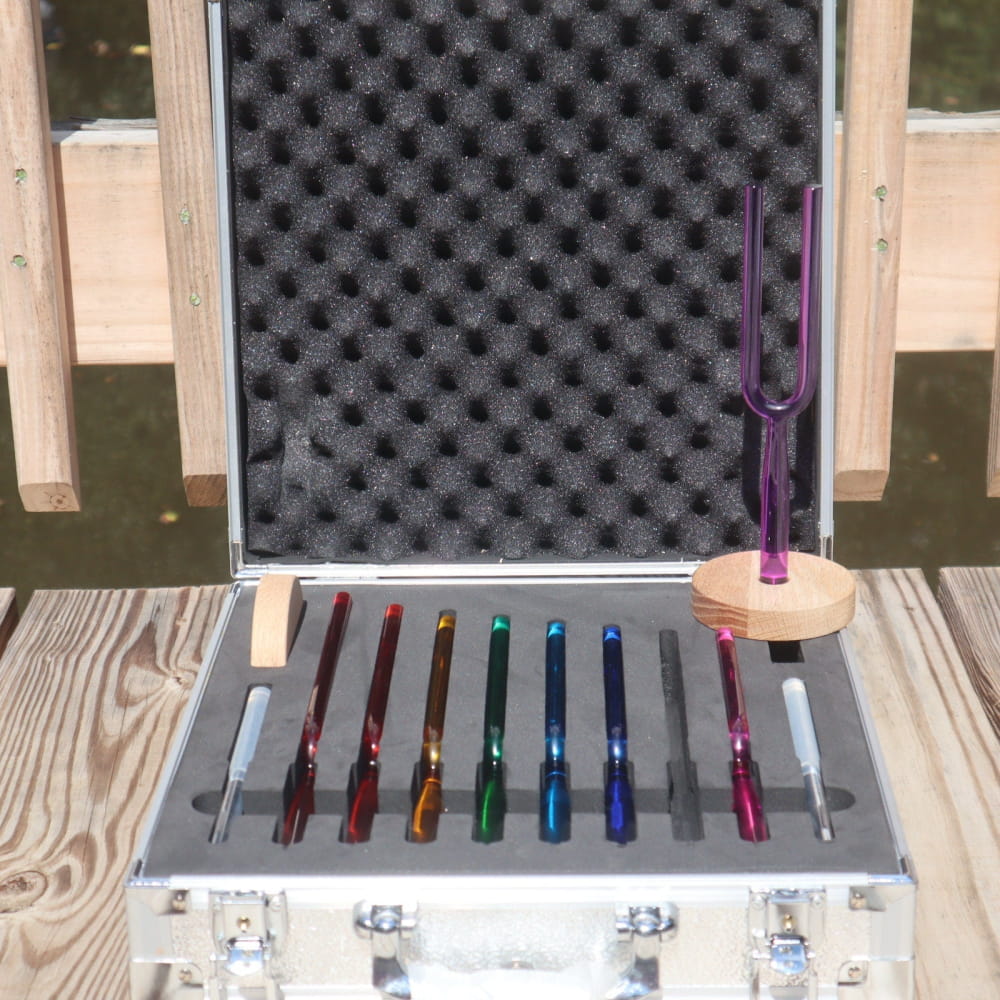 8pc Crystal Tuning Fork Set - CDEFGABC Notes Sound Healing - On sale