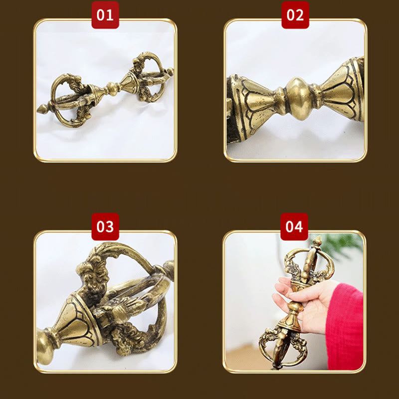 Dorje de méditation en cuivre de 23 cm, fabriqué à la main au Népal