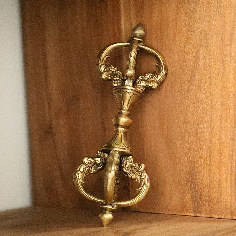 Dorje de méditation en cuivre de 23 cm, fabriqué à la main au Népal