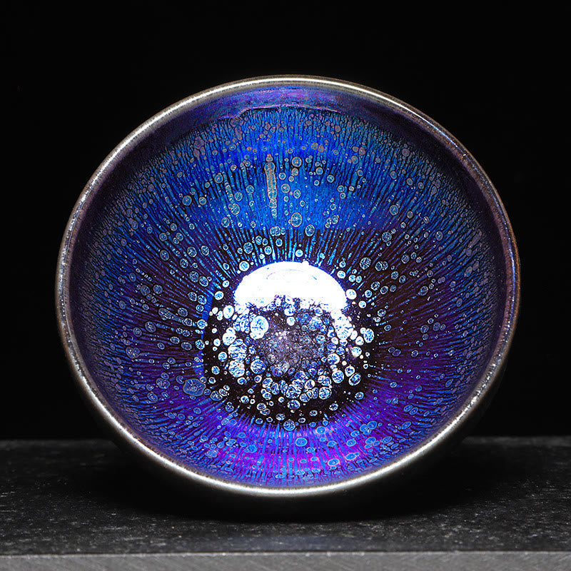 Tasse à thé en céramique Jianzhan bleue de 9,2 cm pour cérémonie