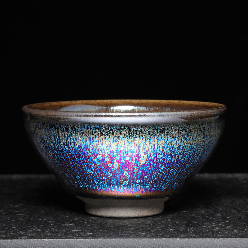 Tasse à thé en céramique Jianzhan bleue de 9,2 cm pour cérémonie