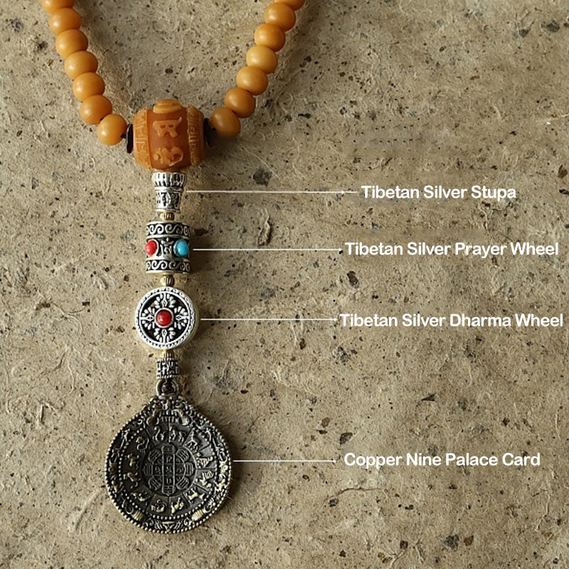 9mm Bodhi Seed 108 Beads Mala Bracelet for Wealth