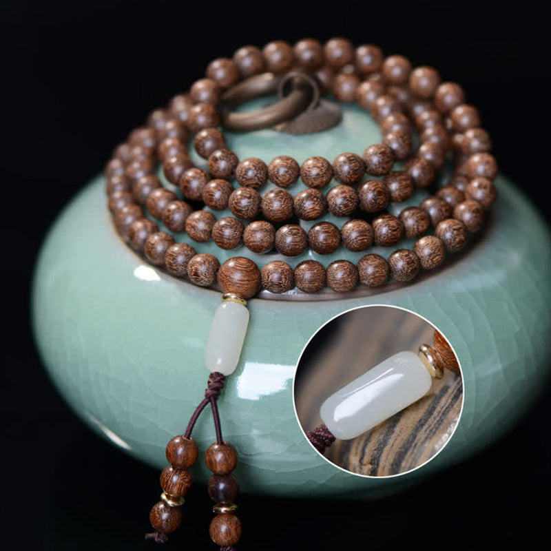 8mm Rosewood Jade Calm Mala Bracelet for Prosperity