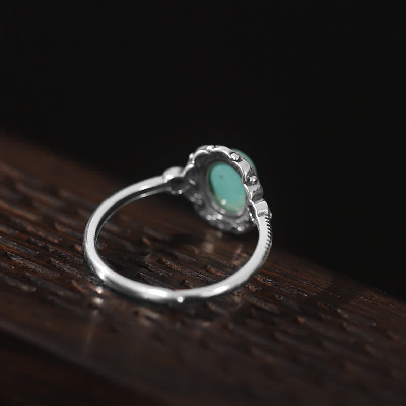 Turquoise and Red Agate Ring in Sterling Silver for Protection