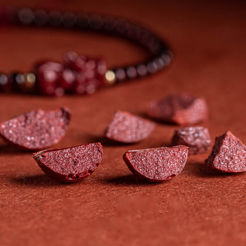 Garnet Cinnabar Pixiu Bracelet for Calm and Blessings