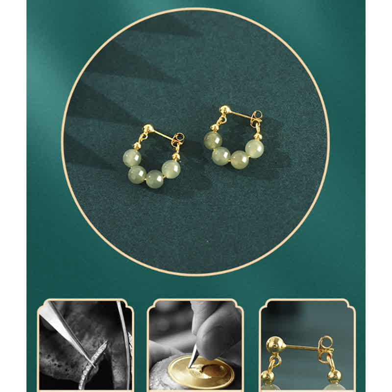 Boucles d'oreilles en jade Hetian et agate rouge en argent sterling 925