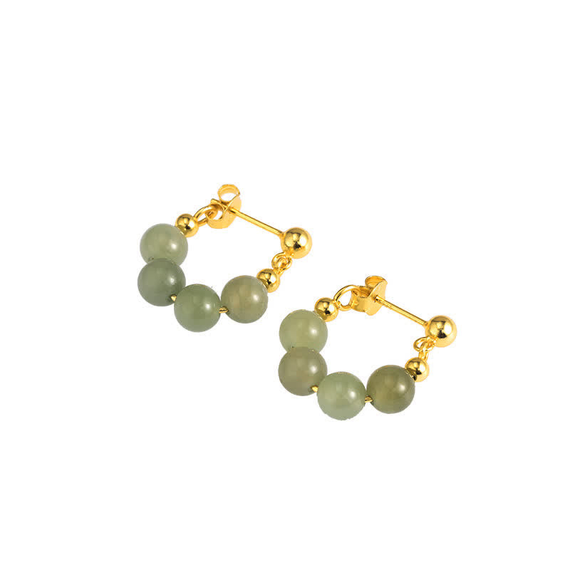 Boucles d'oreilles en jade Hetian et agate rouge en argent sterling 925