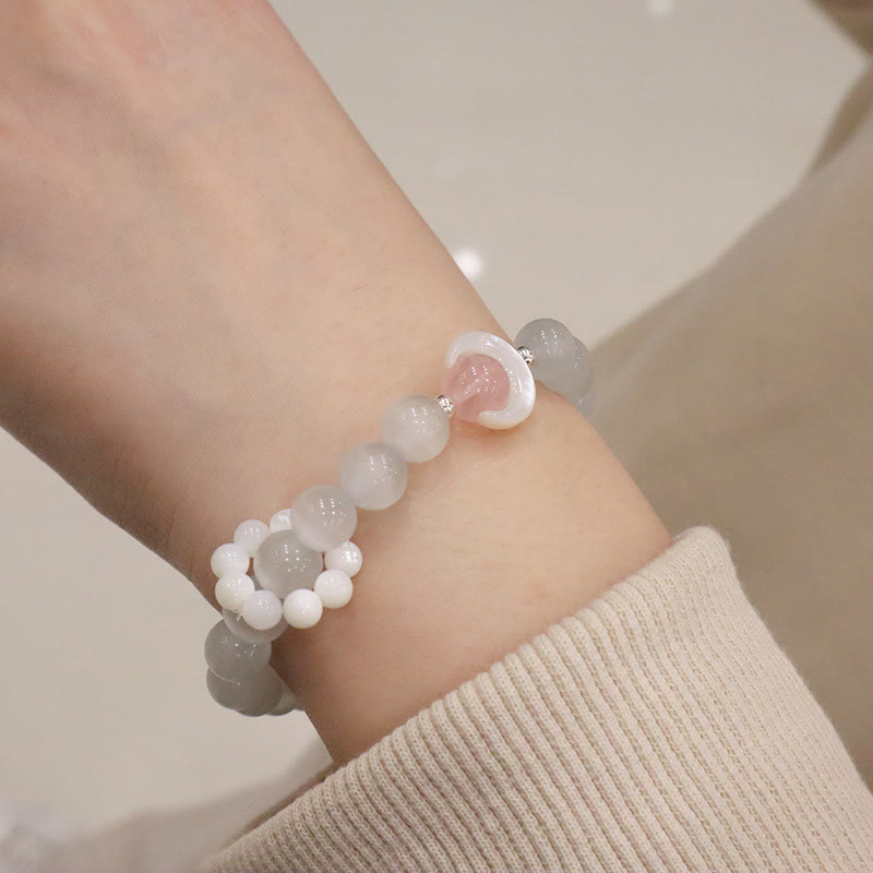 Bracelet de guérison croissant de lune en argent sterling 925 et améthyste