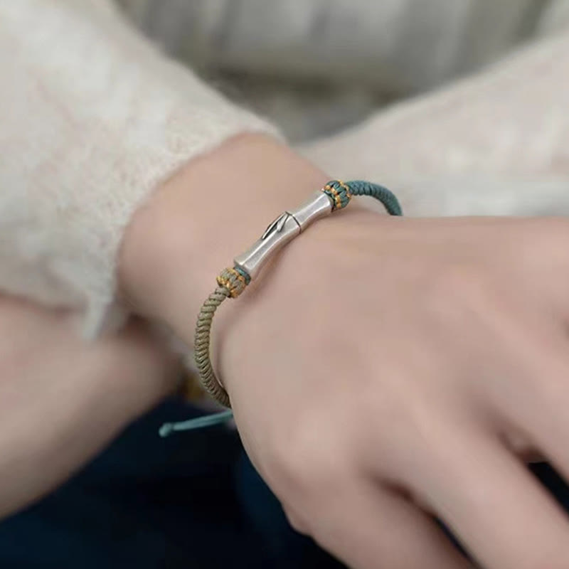 Bracelet de protection spirituelle en bambou en argent sterling 925