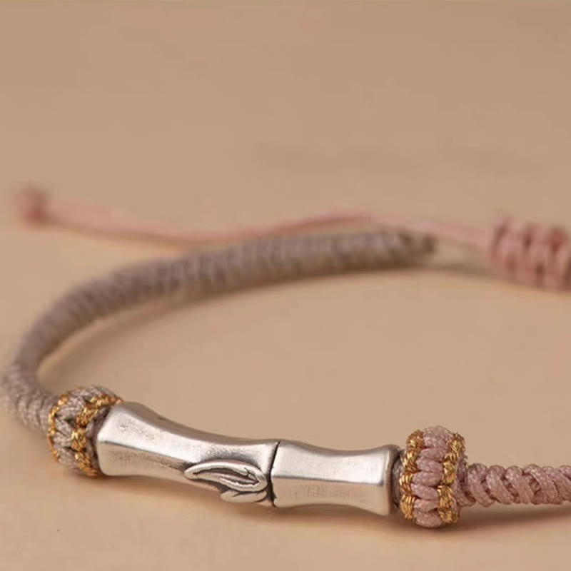Bracelet de protection spirituelle en bambou en argent sterling 925