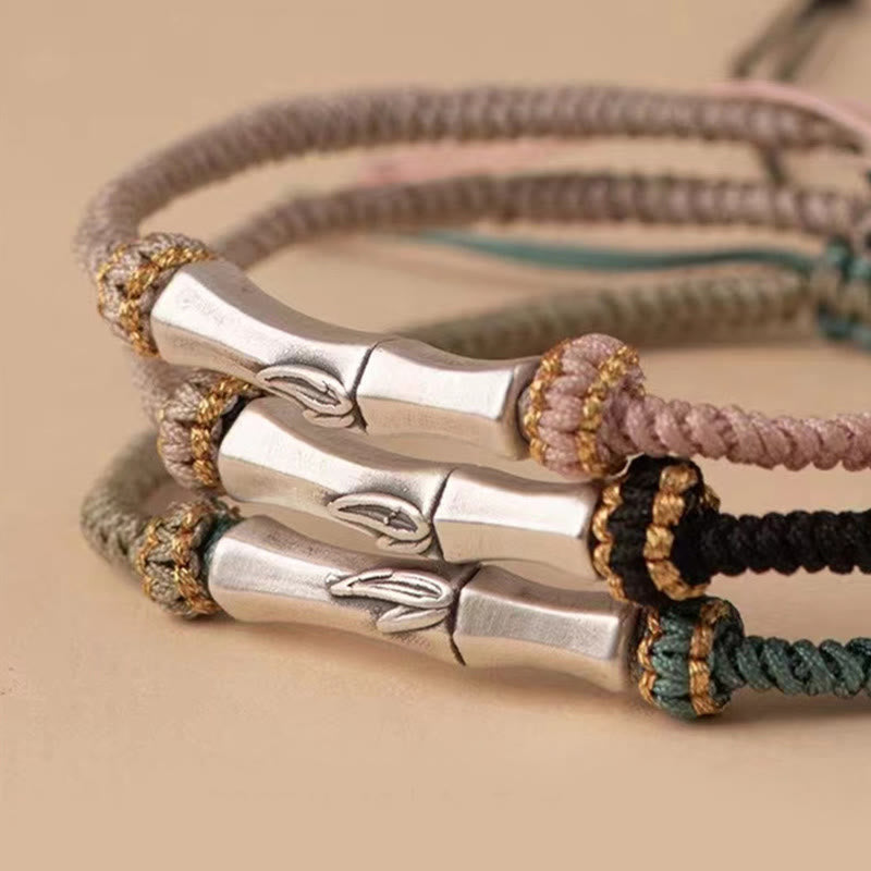 Bracelet de protection spirituelle en bambou en argent sterling 925