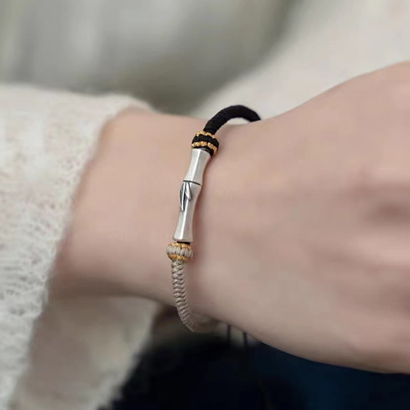 Bracelet de protection spirituelle en bambou en argent sterling 925