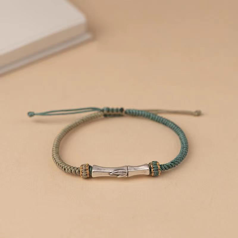 Bracelet de protection spirituelle en bambou en argent sterling 925