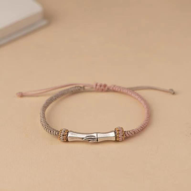 Bracelet de protection spirituelle en bambou en argent sterling 925